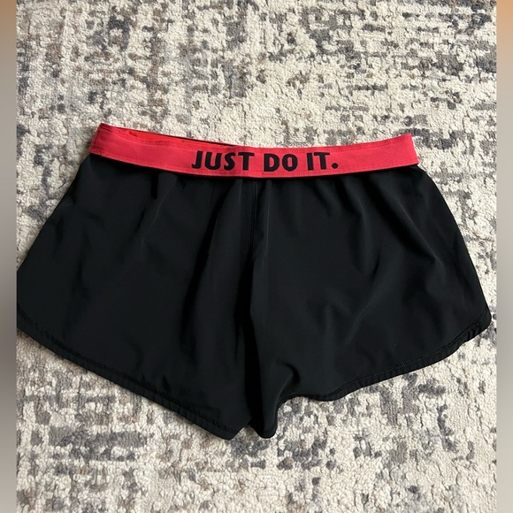 Nike Women's Black and Red DRI-FIT Shorts - Picture 6 of 6